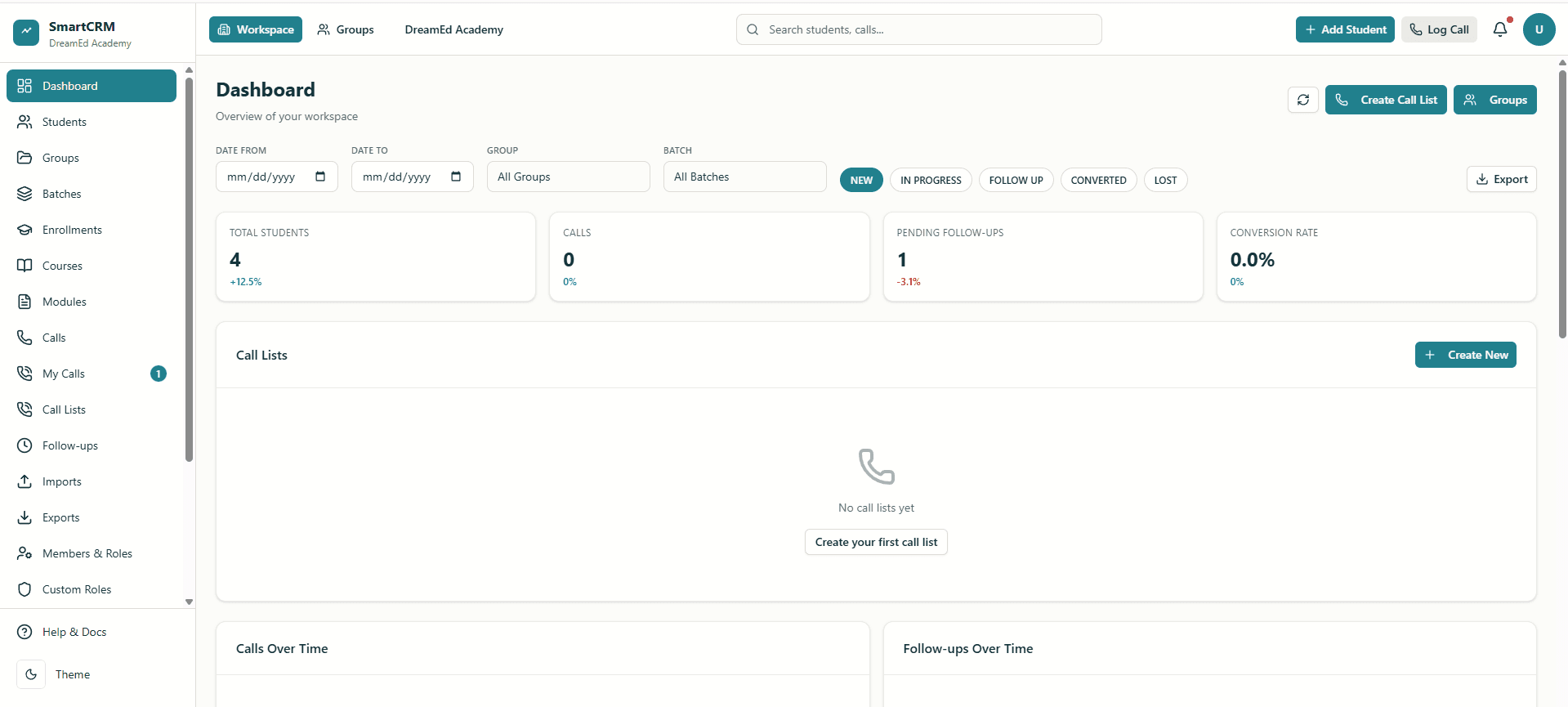 BrainScale CRM Dashboard